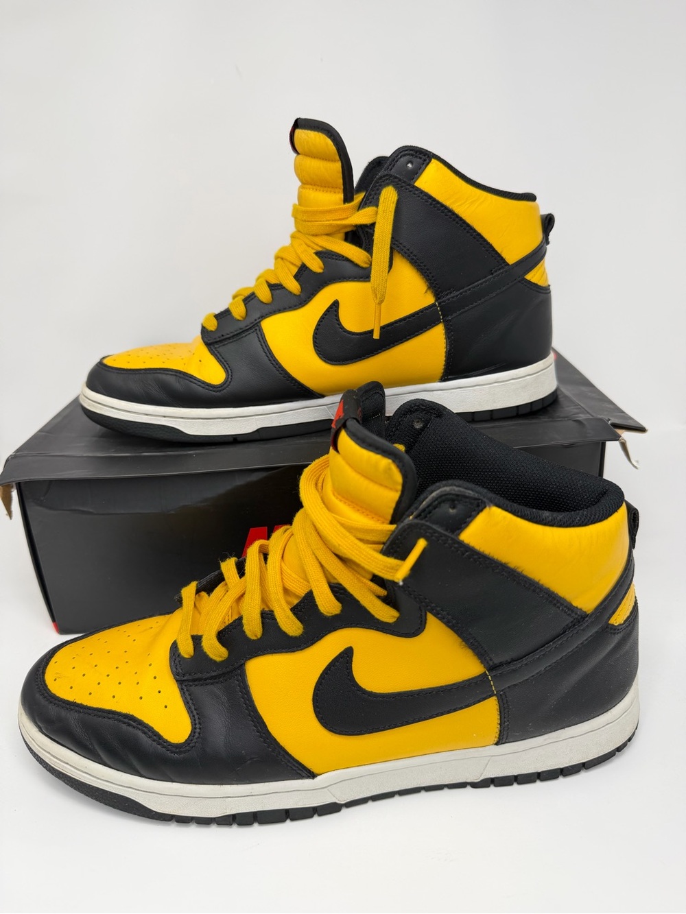 Nike Black & Yellow High-Top Dunk Style Sneakers